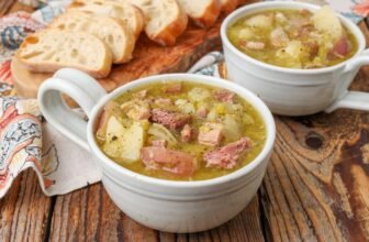 Gradual Cooker Cut up Pea Soup with Ham and Potatoes